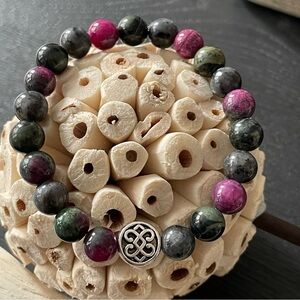 8mm Natural Stone 7 Inch Bracelet - Tourmaline, Jasper & Labradorite
